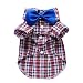 Handsome Casual Dog Plaid Shirt Gentle Dog Western Shirt Dog Clothes Dog Shirt + Bow Free Shipping,Red,M