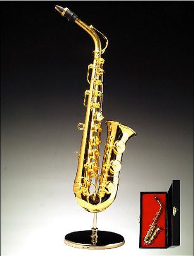 6" Gold Saxophone w/Case Miniature Musical Music Instrument Replica Decoration