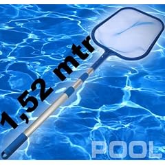 Pool Schwimmbad Teich Laub Kescher + ALU Teleskopstange Modell ELECSA 9446