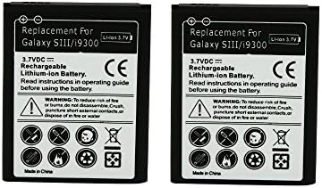 Hausbel 3.7v 2100mAh Li-ion Rechargeable Replacement Battery for Samsung Galaxy S3 i9300 / T999 / i747 (Pack of 2 - Non-Retail Packaging)