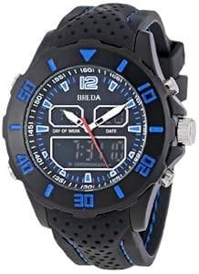 Breda Men's 9309-blue Drew Large Digital Chronograph Rubber Watch