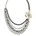 Side Flower Pendant Multi Chain Necklace