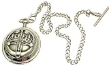 Solid Pewter fronted mechanical skeleton pocket watch - Bud Rennie Mackintosh design