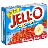 Jell-O Sugar-Free Gelatin Dessert, Strawberry Banana, 0.6-Ounce Boxes (Pack of 24)