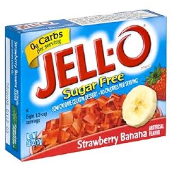 Jell-O Sugar-Free Gelatin Dessert, Strawberry Banana, 0.6-Ounce Boxes (Pack of 24)