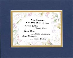 [Motivational Sayings] - Your Dreams One Step at a time . . . 8 x 10 Inches Sayings set in Double Beveled Matting