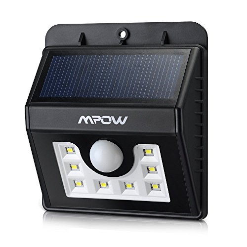 Mpow 8 LED ソーラーライト ワイヤレス人感センサー 屋外照明/軒先/壁掛け/庭先/玄関周りなど対応 夜間自動点灯 (改良版)