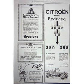Pneu de Citroen Daimler de Voiture de Motocycle de la Publicit� 1922