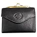 BLACK LEATHER FRENCH PURSE W/ ACCORDION CARD CASE