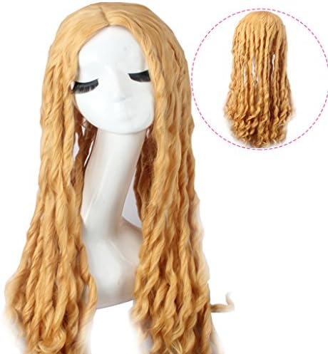 Wig Mall Cosplay Wig for Women Heat Resistant Long Spiral Curl Golden