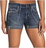V-Blue Juniors Cuffed Denim Short with Rhinestones