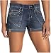 Apparel : V-Blue Junior's Cuffed Denim Short with Rhinestones