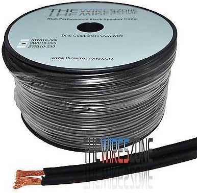 TWZ True 12 Gauge 50' Feet Black PVC Super Flex Speaker Wire for Home/car Audio