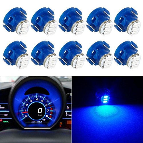 Partsam 10 xBlue T4 3 SMD Dash Led Light For A/C Climate Heater Control Bulbs Lamp Light