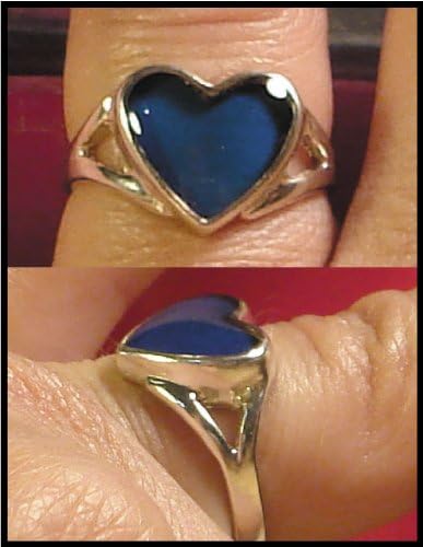 Mood Ring Sterling Silver Heart Splitband Size 5