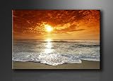 Produkt-Bild: Bild auf Leinwand Strand 120 x 80 cm Modell-Nr. XXL 5038 Bilder fertig gerahmt&nbsp;auf echtem Holzrahmen. riesig. Ausf&uuml;hrung Kunstdruck als Wandbild auf Rahmen. G&uuml;nstiger als &Ouml;lbild Gem&auml;lde Poster Plakat mit Bilderrahmen.