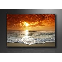 Bild auf Leinwand Beach 80 x 60 cm Modell-Nr. XL 4038 Bilder fertig gerahmtes Wandbild auf echtem Holzrahmen.