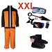 Naruto Cosplay Costume Vol 2 Uzumaki Naruto Set - Shippuden Uzumaki Costume + ensemble d'armes (Naru