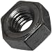 Alloy Steel Heavy Hex Nut, Black Oxide Finish, Left Hand Threads, 5/16"-18 Thread Size, 9/16" Width Across Flats, Pack Of 5