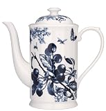 Thomas O'Brien by Reed & Barton Austin Floral Indigo Ironstone Beverage Pot, 40-Ounce Capacity