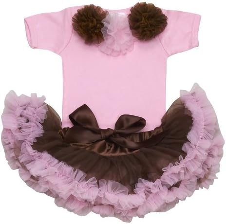 Lollipop Moon Lollipop Moon Cotton Candy Pink & Brown Tutu Set