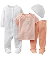 Carter's Baby Girls' 4 Piece Layette Set (Baby) - Coral