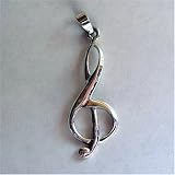 Music Note Sterling Sliver Pendant with 18 Sterling Sliver Necklace