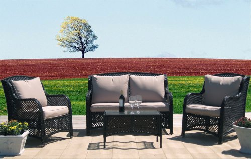Indoor Outdoor Wicker Patio Furniture Set - Mocha product image