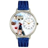 Whimsical Watches Unisex U0610007 Flight Attendant Royal Blue Leather Watch