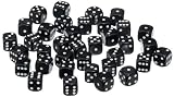 Pegasus Spiele 23600106 - 12mm-Würfel, Opaque: Schwarz, 36er-Set in Acrylbox