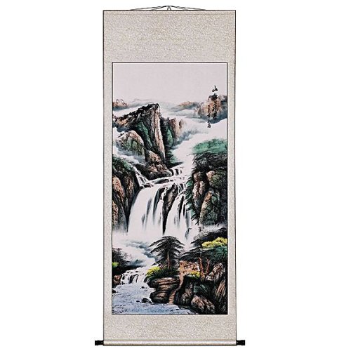 EXP Handmade Waterfall Scroll Wall Art Painting 