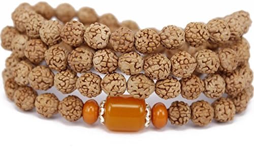 GUOXITANG Brand Men's Women Bodhi Seed Wood Bracelet Link Wrist Tibetan Buddhist Beads Paryer Mala Adjustable Elatic