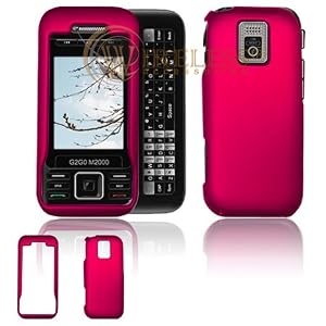 New Purple Pink Rubberized Phone Cover for Kyocera G2GO M2000 Protector Case