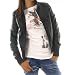 Style Lederjacke Biker Jacke Gr.34/XS, 36/S, 38/M, 40/L, 42/XL Damenjacke Schwarz, Braun, Camel