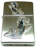 ZIPPO (ジッポー) ライター シルバー タテサテーナメッキ/カラーエポキシメタル ノボリゴイBL.MBの画像