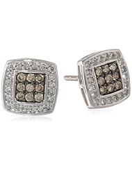 10k Brown and White Diamond 0.33cttw Earrings