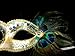 Masquerade Ball mask Turquoise Peacock feather Venetian Mask