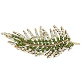 Gold Plated Studded Pine Leaf Pin Brooch