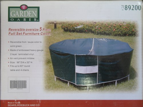 Childrens Toyshop  Outdoor Living : Garden Oasis 89200 Reversible 5 Piece Furniture Cover