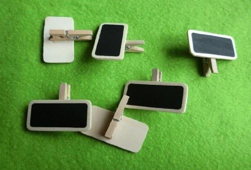 100pcs 4*2*0.2cm Wooden Blackboard Clip Message Board