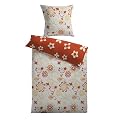 Kinzler B-02727 / 36 Bettw�sche Elea 2-teilig 80 x 80 cm und 135 x 200 cm Mikrofaser Flanell, terra