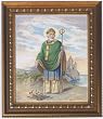 Saint Patrick in Wood Frame with Golden Trim, 11.25" x 13.25" - MADE IN ITALY