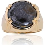 SAVE75% Tiger Eye & Diamond 14KY Gold Ring by Designer MICHAEL VALITUTTI - Overstock Clearance - Father's Day Special