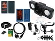 iShoppingdeals - Black/Blue Skin Case + Car Charger + AC Travel Charger + USB Data Cable + Black Speaker + Headphone + Screen Protector + Armband + Beltclip + Fishbone Keychain for Microsoft Zune HD 16GB 32GB