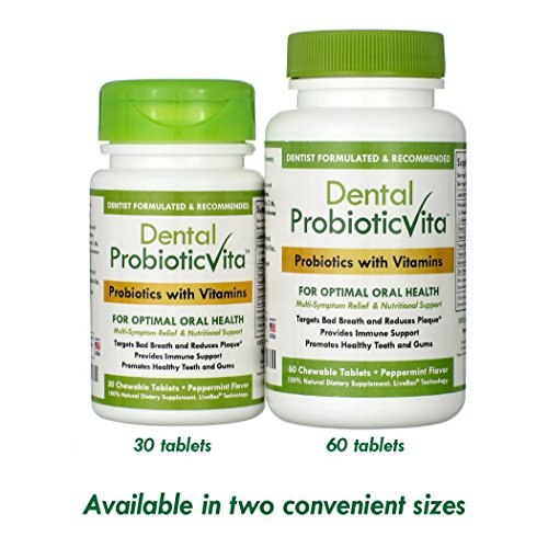 Dental ProbioticVita (Mint Flavor) Oral Probiotics with Vitamins Fights Bad Breath, Plaque