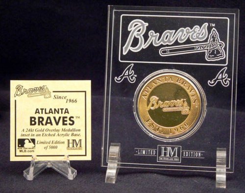 Atlanta Braves 24KT Gold Coin with Engraved Display Stand from The Highland Mint