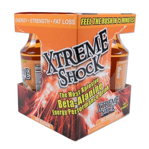Nutrient Science Xtreme Shock, Peach Mango, 12-Ounce (Pack of 4)