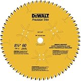 DeWalt DW7118PT 8-1/2-Inch 60 Tooth Precision Trim Fine Crosscutting Saw Blade with 5/8-Inch Arbor