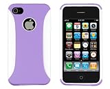 Slim Protector Case for Apple iPhone 4 (Fits AT&T Model) - Lavender & White ....