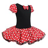 TIAOBU Girls Halloween Polka Dots Party Costume Dress Tutu Skirt with Headband (12 Months, Red)